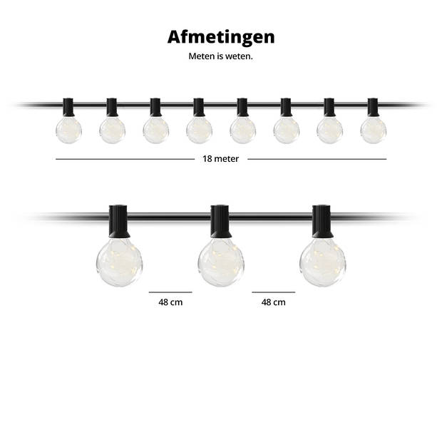 FlinQ Slimme Lichtslinger - Lichtsnoer buiten en binnen - Smart verlichting - 15 meter - RGB - Zwart