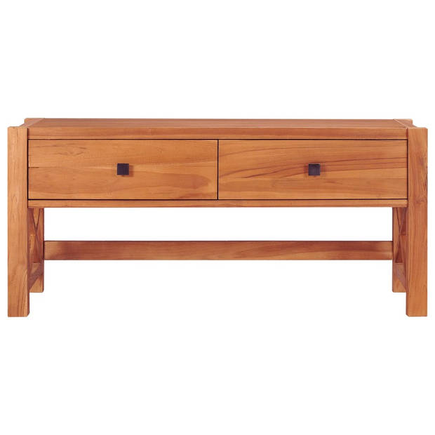 The Living Store Houten TV-meubel - Naturel - 100 x 40 x 45 cm - Gerecycled teakhout