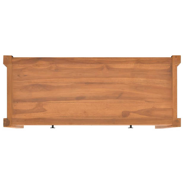 The Living Store Houten TV-meubel - Naturel - 100 x 40 x 45 cm - Gerecycled teakhout