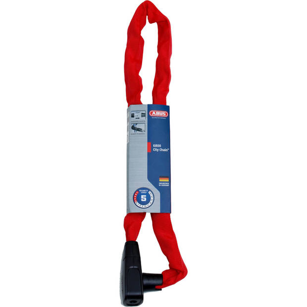 Abus kettingslot City-Chain 85 cm 6 mm staal/textiel rood