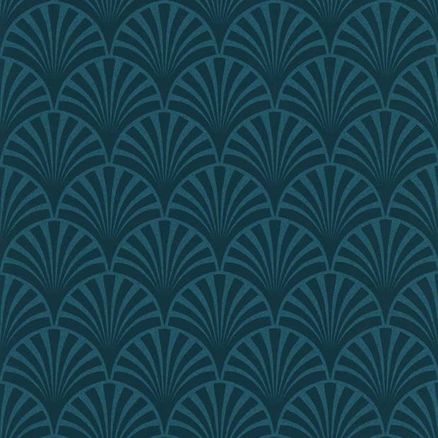 Tegenwerken Stiptheid Elasticiteit couleurs & matières Behang 20's Pattern Artdeco blauw | Blokker