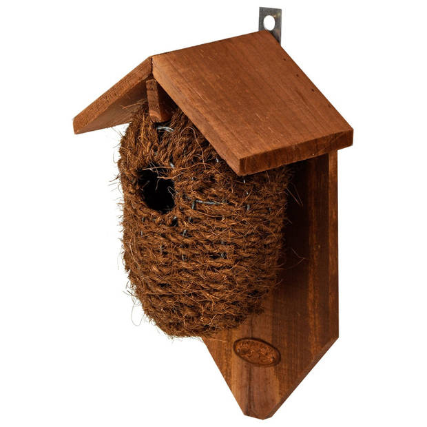 Bruin vogelhuisje voor kleine vogels 26 cm - Vogelhuisjes