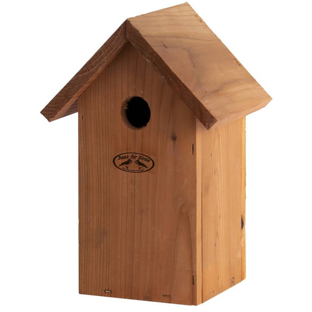 Voordeelset van 2x stuks houten vogelhuisjes/nestkastjes bruin en houtkleur - Vogelhuisjes