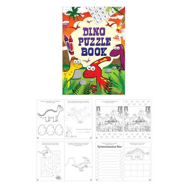 Uitdeelcadeautjes - Puzzelboeken - Model: Dinosaurus (48 stuks)