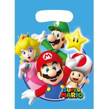 8x stuks Super Mario feestzakjes/snoepzakjes - Uitdeelzakjes