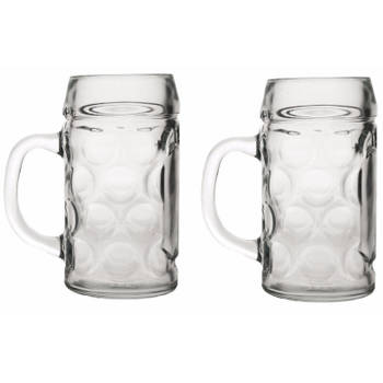 2x Bierpullen/Bierglazen van 1 liter - Bierglazen