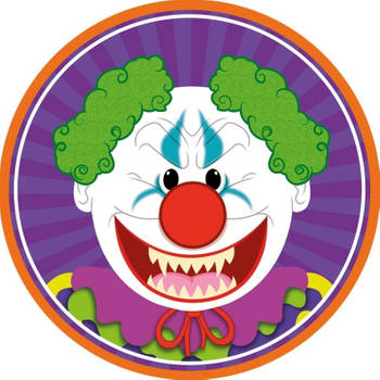 30x Halloween onderzetters horror clown - Bierfiltjes