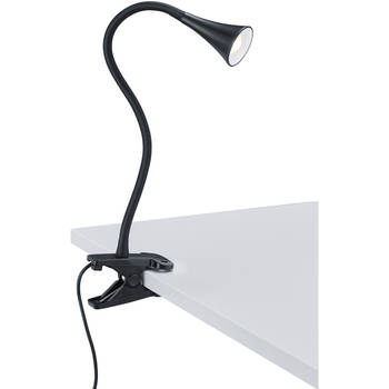 LED Klemlamp - Trion Vipa - 3W - Warm Wit 3000K - Glans Zwart - Kunststof