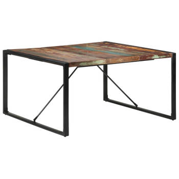 vidaXL Eettafel 140x140x75 cm massief gerecycled hout