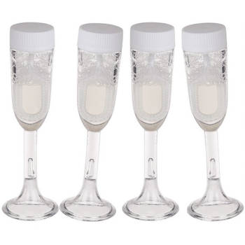 4x stuks Bellenblaas champagne bruiloft glas - Bellenblaas