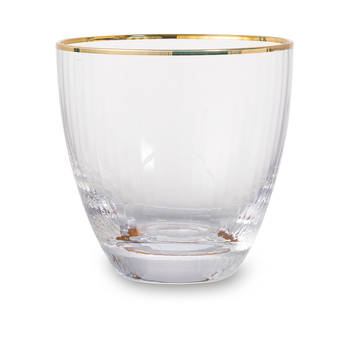 Blokker drinkglas - gouden rand - S/2