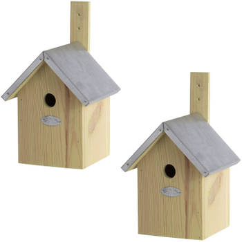 2x Vogelhuisjes/nestkasten pimpelmees 32 cm - Vogelhuisjes