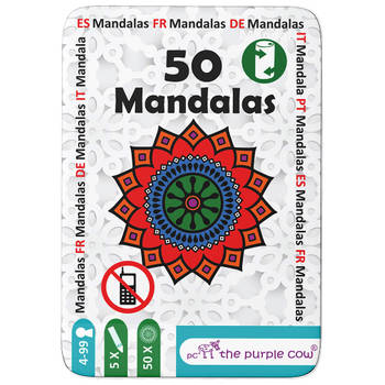 The Purple Cow keurblok 50 Mandala's 16 x 11 x 2 cm papier