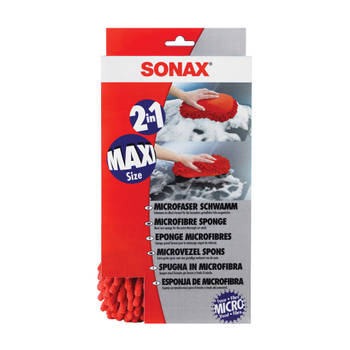 Sonax 2-in-1 microvezelspons Maxi 28 cm rood