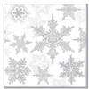 20x Servetten winter sneeuwvlokken thema wit/zilver 33 x 33 cm - Feestservetten