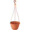 1x Stuks hangende kunststof Agro terracotta bloempot/plantenpot met schotel 3 liter - Plantenpotten