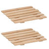 Set van 6x stuks houten pannenonderzetters 17 x 18 cm - Panonderzetters