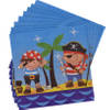 Free and Easy servetten piraat 33 x 33 cm papier blauw 16 stuks