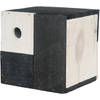 Zwarte/witte kubus vogelhuisje voor kleine vogels 18 x 18 x 18 cm - Vogelhuisjes