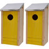 2x Gele vogelhuisjes voor kleine vogels 26 cm - Vogelhuisjes