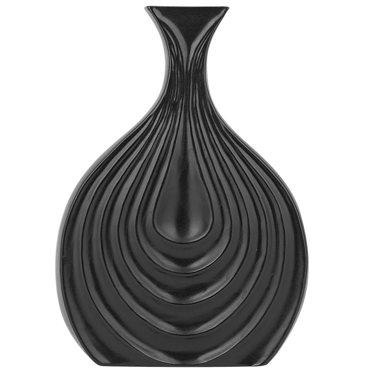 Beliani Thapsus Decoratieve Vaas-zwart-keramiek
