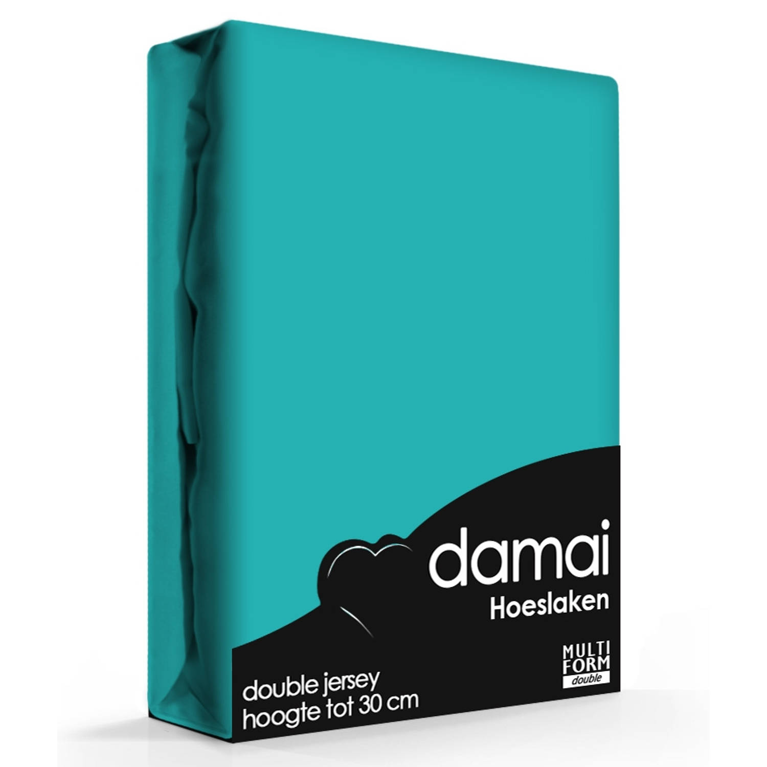 Damai Multiform Double Jersey Hoeslaken Turquoise-160/180 x 200/220 cm