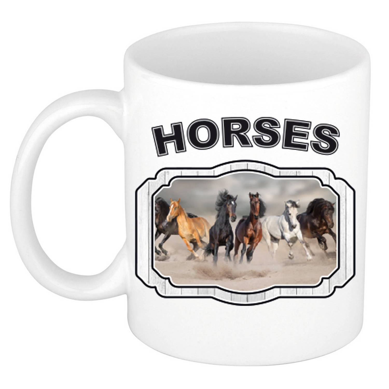 Dieren liefhebber paard mok 300 ml - paarden beker - feest mokken