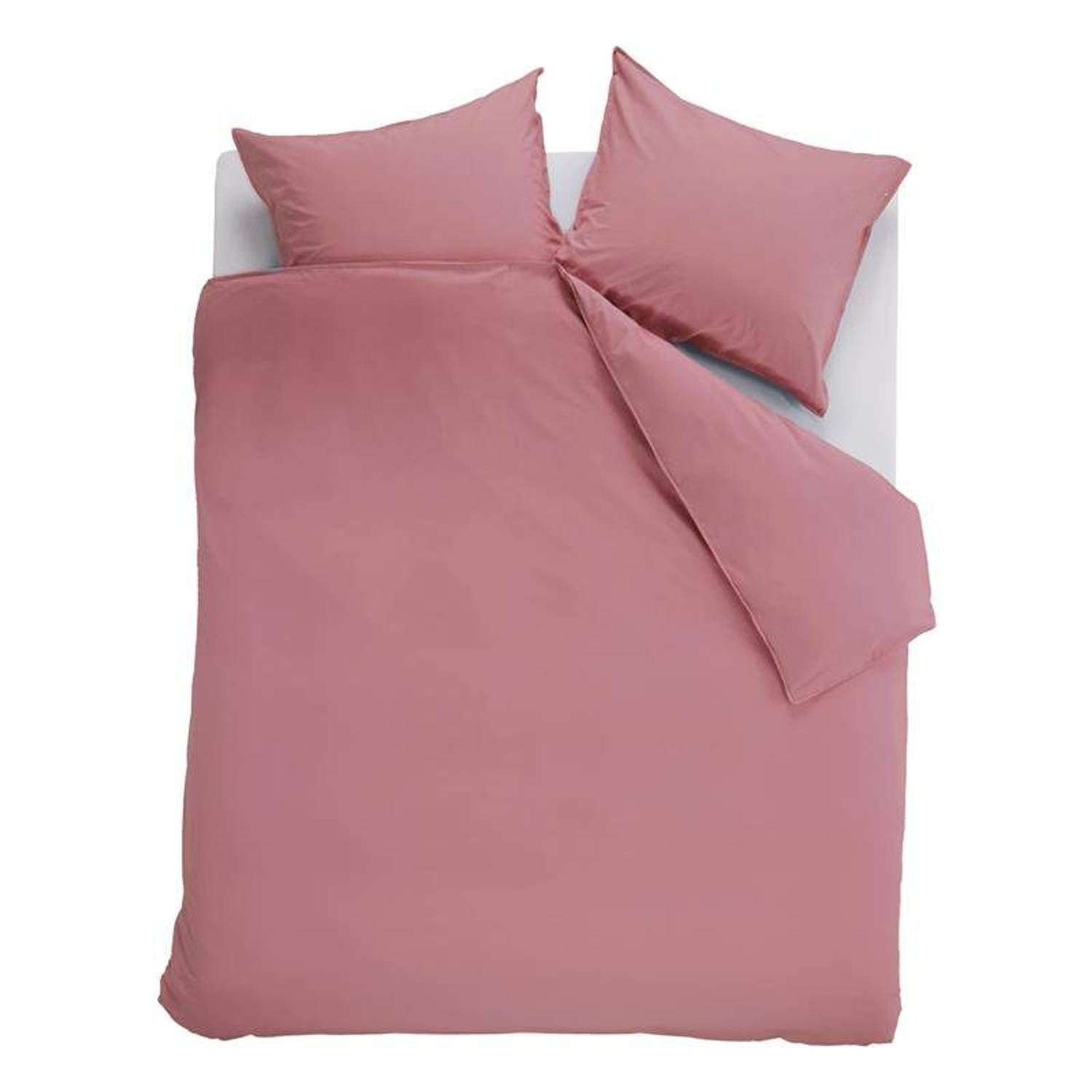 Ambiante Cotton Uni Dekbedovertrek Lits-jumeaux (260x200-220 Cm + 2 Slopen) Katoen Pink