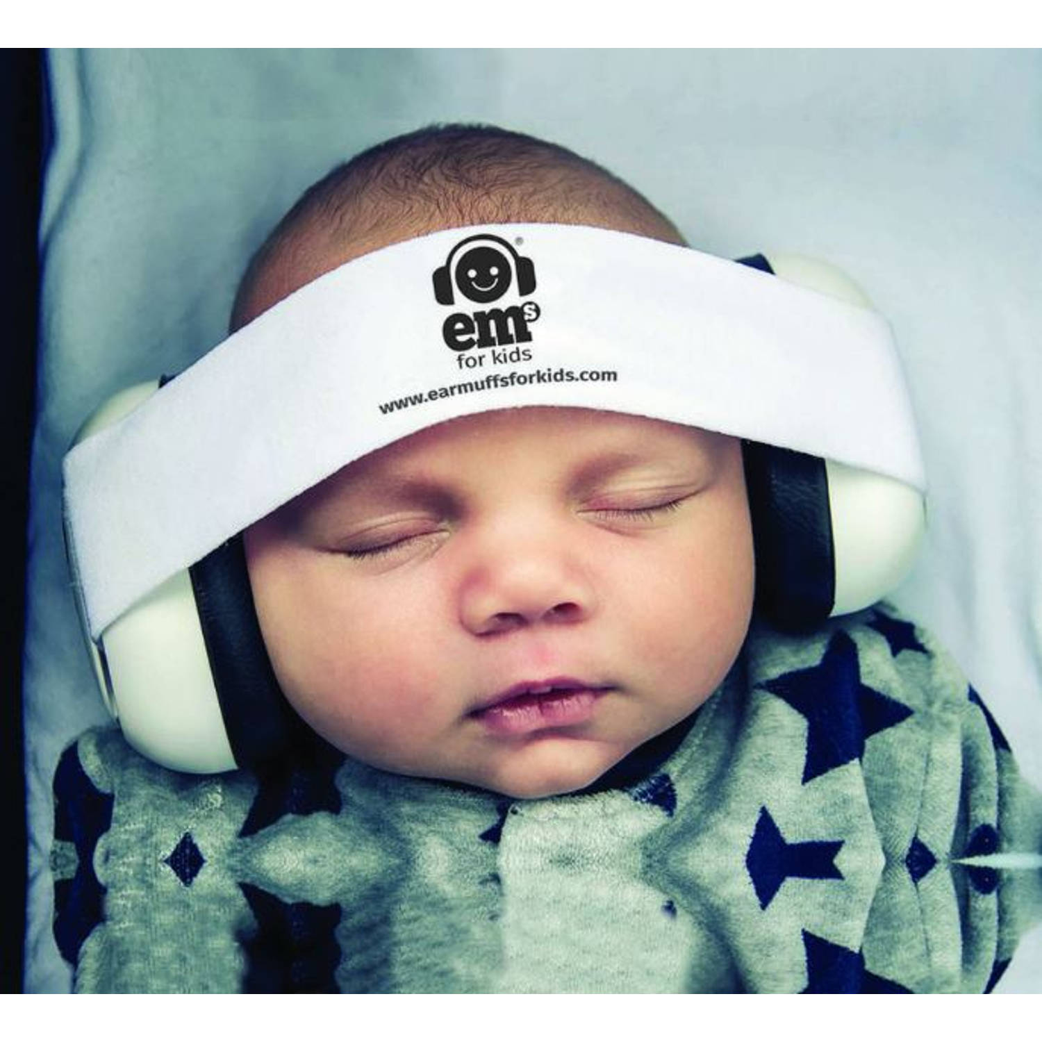 mixer registreren Penetratie Em's for kids baby gehoorbeschermers Zwart - Wit bandje | Blokker