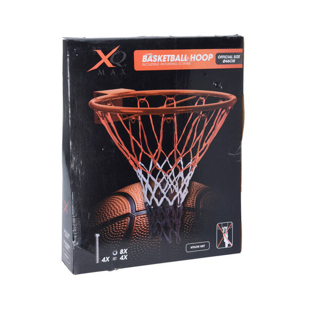FX Tools Basketbal ring met net - muurophanging - Dia 46 cm - buiten sporten - metaal/touw - Speelgoed basketbalring