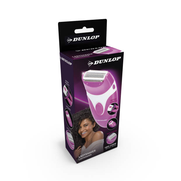 Dunlop Ladyshave -Scheerapparaat voor Vrouwen - Afgerond Scheerblad - op Batterijen (2xAAA excl.)
