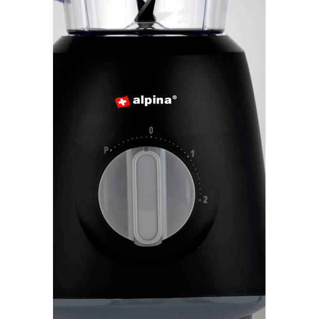 alpina Blender - 1,5 Liter - 400 Watt - Turbofunctie - Kunststof Kan - Zwart