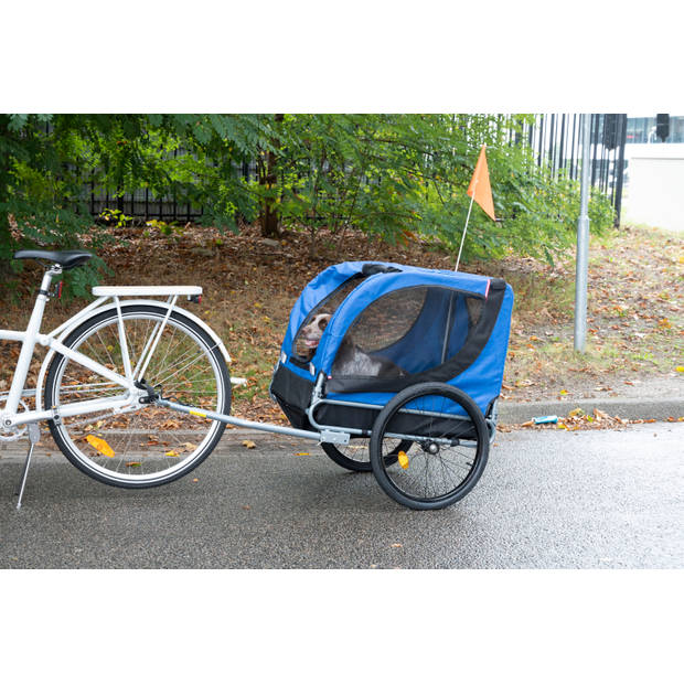 Bicycle Gear Hondenfietskar - max. 40 KG - Fietskar Hond - Hondenkar Opvouwbaar - Regenhoes - Blauw