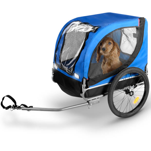 Bicycle Gear Hondenfietskar - max. 40 KG - Fietskar Hond - Hondenkar Opvouwbaar - Regenhoes - Blauw