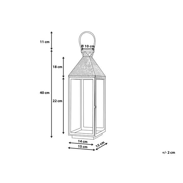 Beliani BALI - windlichtzuilen-Zilver-RVS