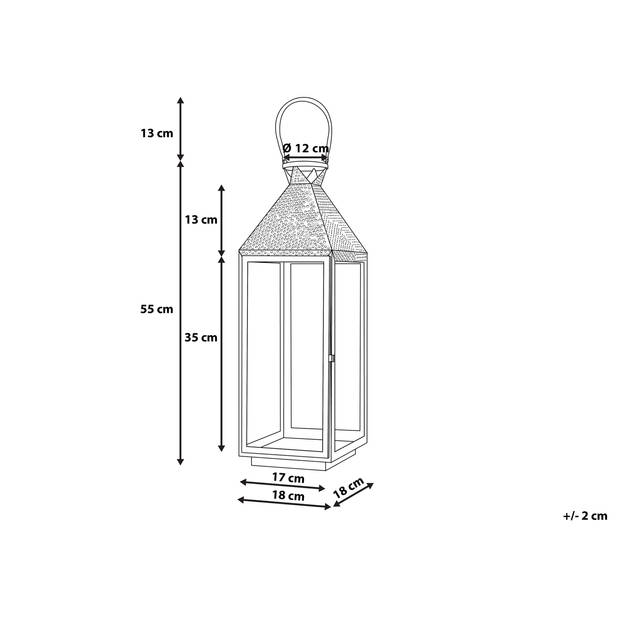 Beliani BALI - windlichtzuilen-Messing-RVS