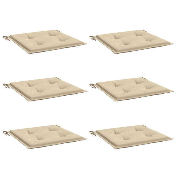 vidaXL Tuinstoelkussens 6 st 50x50x3 cm oxford stof beige