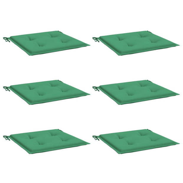 vidaXL Tuinstoelkussens 6 st 50x50x3 cm oxford stof groen