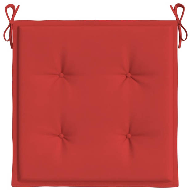 The Living Store Tuinstoelkussens - Oxford stof - 50x50x3 cm - Rood