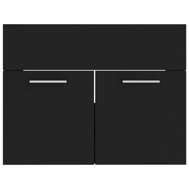 vidaXL Wastafelkast 60x38,5x46 cm spaanplaat zwart
