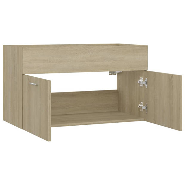 vidaXL Wastafelkast 80x38,5x46 cm bewerkt hout sonoma eikenkleurig