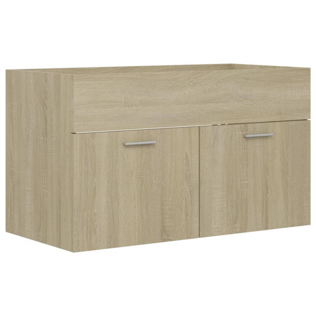 vidaXL Wastafelkast 80x38,5x46 cm bewerkt hout sonoma eikenkleurig