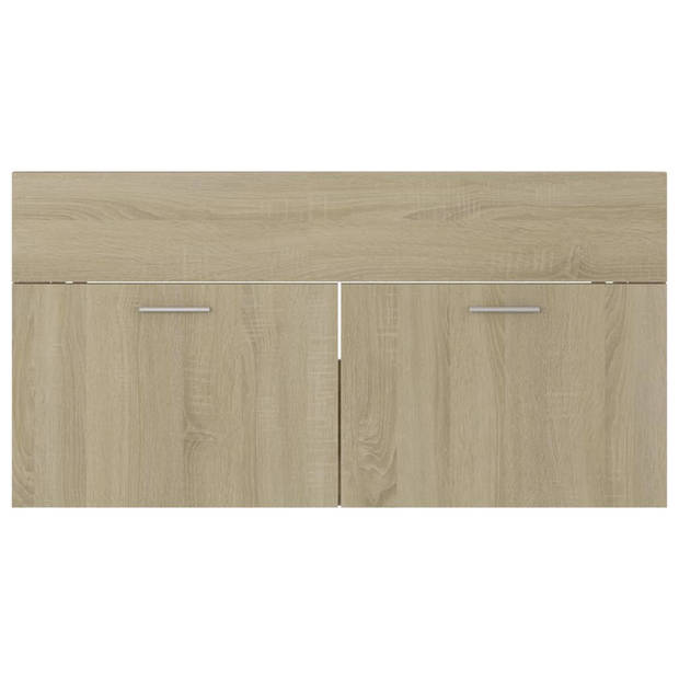 vidaXL Wastafelkast 90x38,5x46 cm bewerkt hout sonoma eikenkleurig