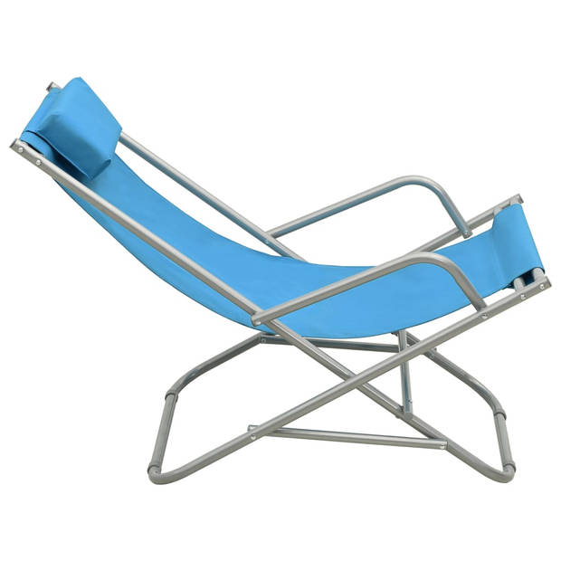 vidaXL Klapstoelen 2 st staal blauw