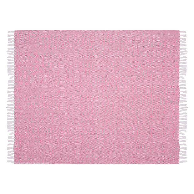 Beliani TANGIER - Plaid-Roze-Katoen