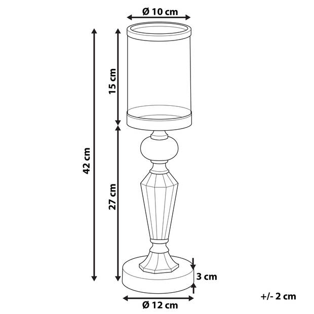 Beliani BONAO - Kandelaar-Zilver-Glas, IJzer