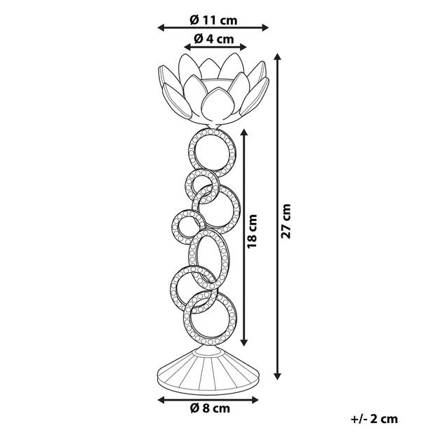 Beliani OVIEDO - Kandelaar-Zilver-Glas, IJzer