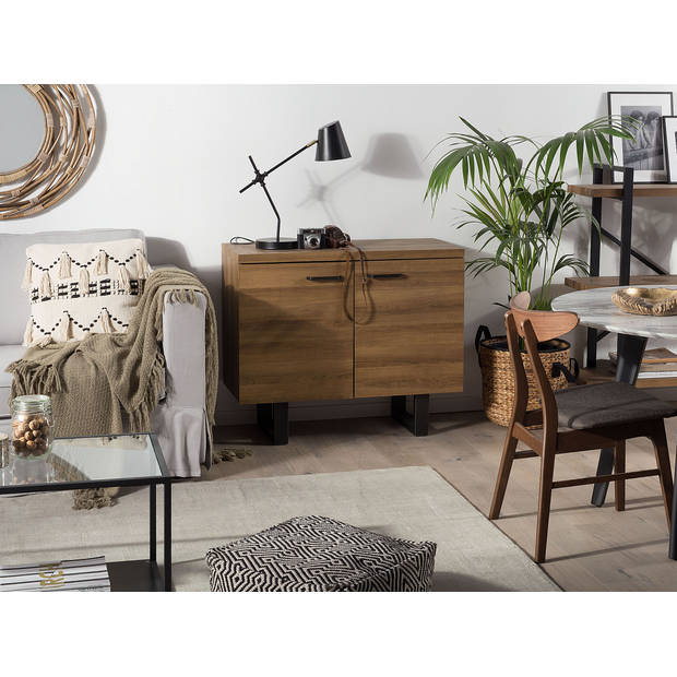 Beliani TIMBER - Sideboard-Donkere houtkleur-MDF