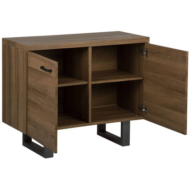 Beliani TIMBER - Sideboard-Donkere houtkleur-MDF