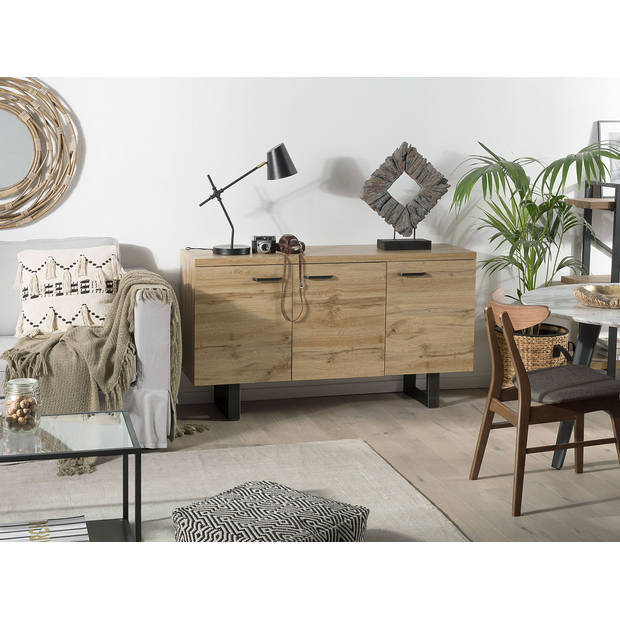 Beliani TIMBER - Sideboard-Lichte houtkleur-MDF